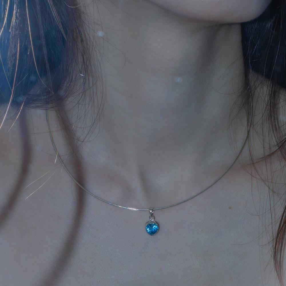 Heart topaz necklace