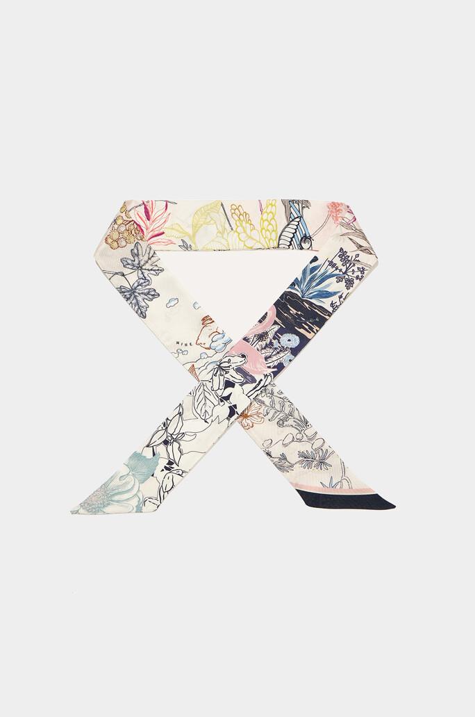 [MINE] 실크 보태니컬 드로잉 트윌리 스카프