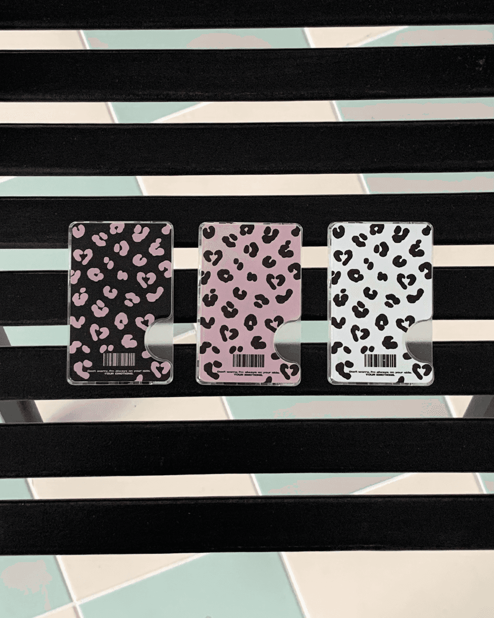 (custom) heart leopard magsafe card zip
