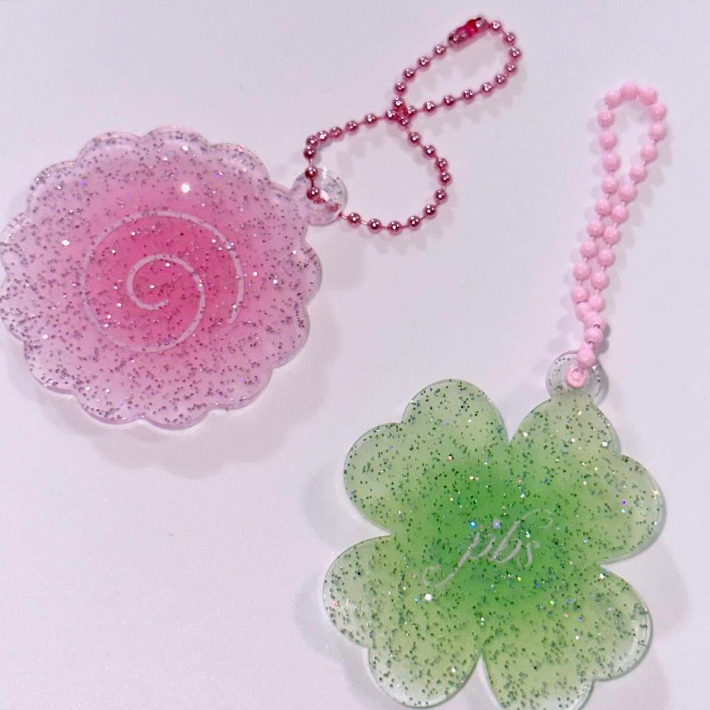 [펄리버튼] 글리터 어묵, 클로버 키링 2종