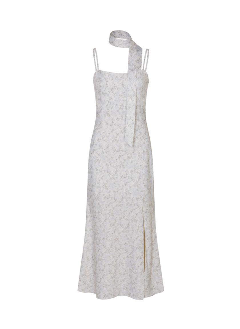 Bitter Long Dress (Scarf Set / White)
