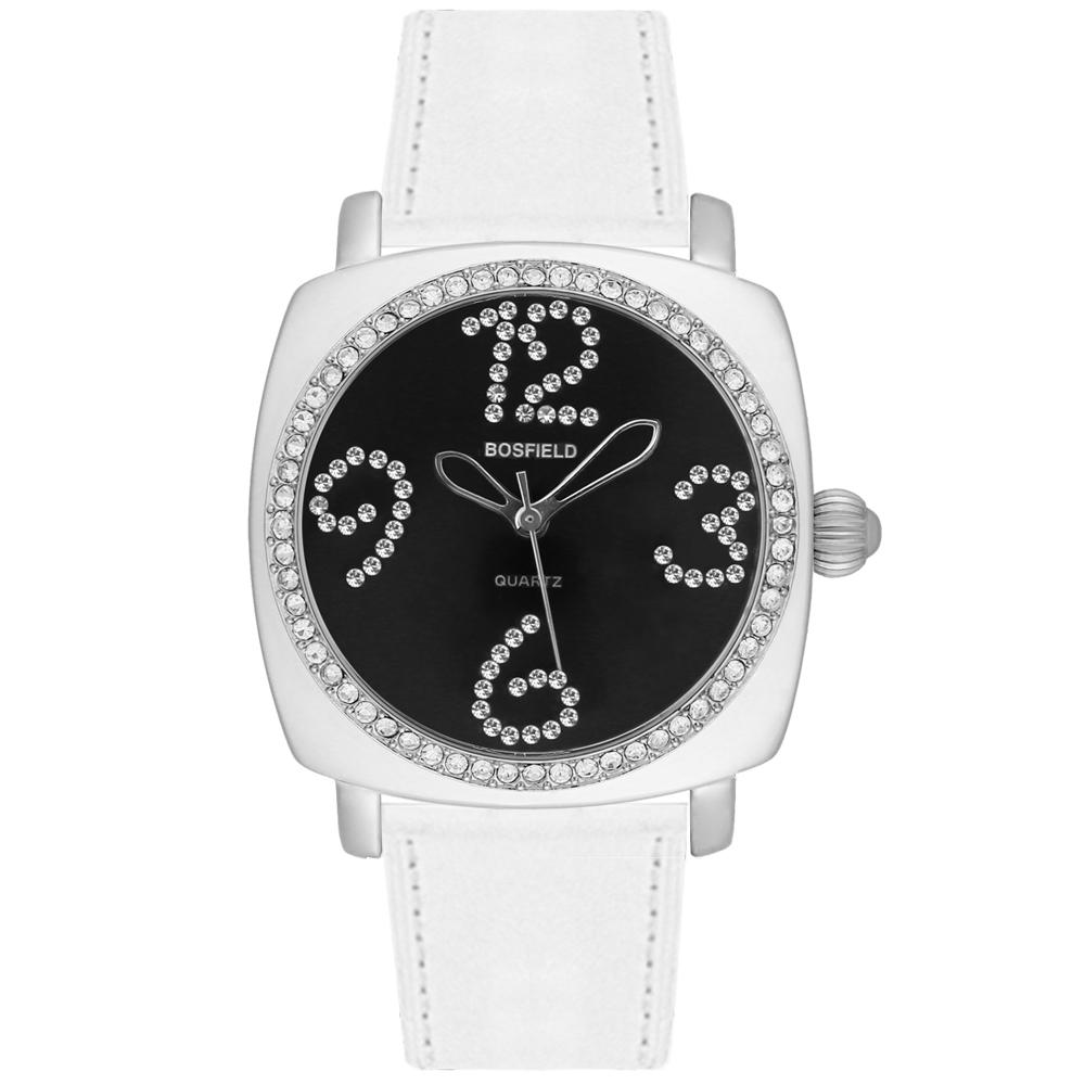 보스필드 여성용큐빅여자보석가죽손목시계 BF-211W