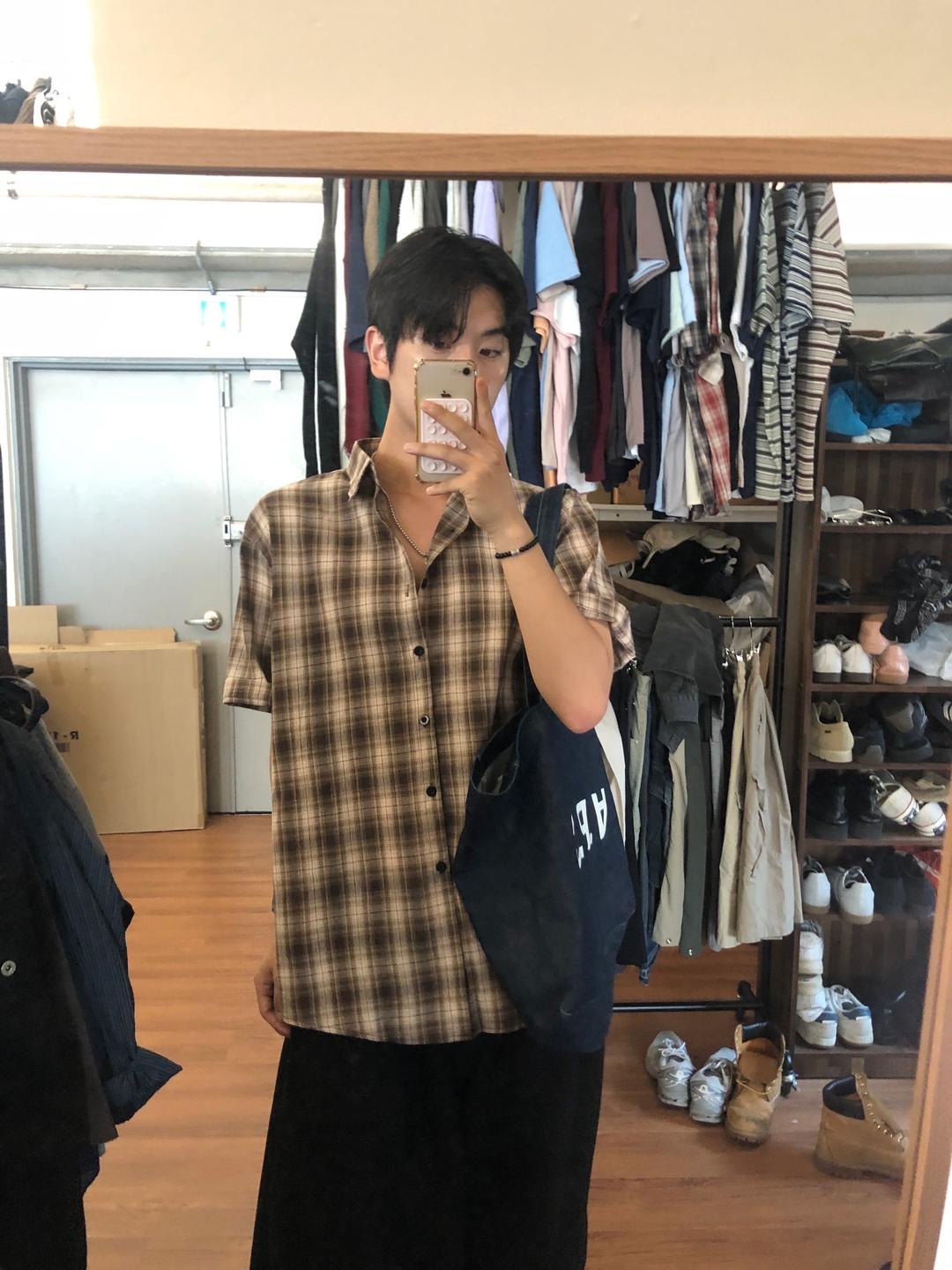 [기획] Mono check half shirt (4color)