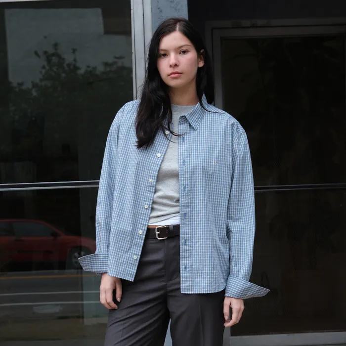 REGULAR-FIT Lc CHECKED SHIRT_LAKE BLUE [LC267SH02LA]