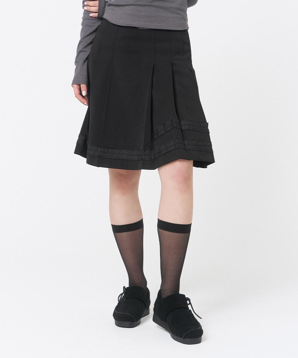 Trimmed midi skirt BLACK