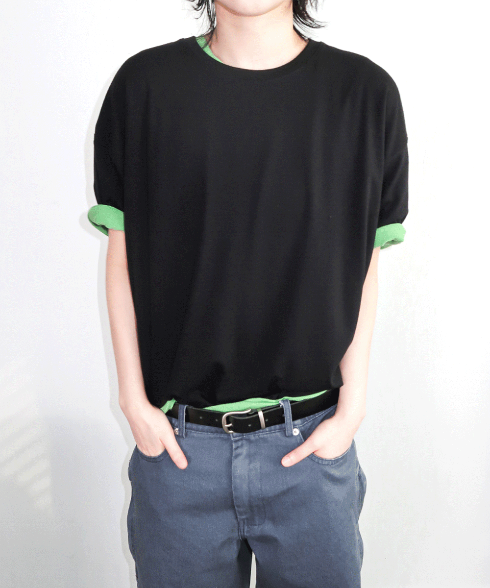 [UNISEX] 팝 레이어드 라운드 반팔티 (8 Color)