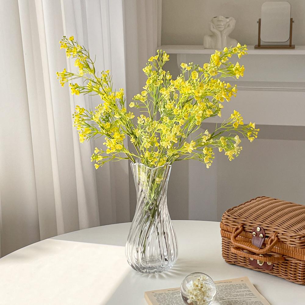 옐로우 유채꽃 가지 조화 - 봄 화사한 감성 인테리어 홈데코