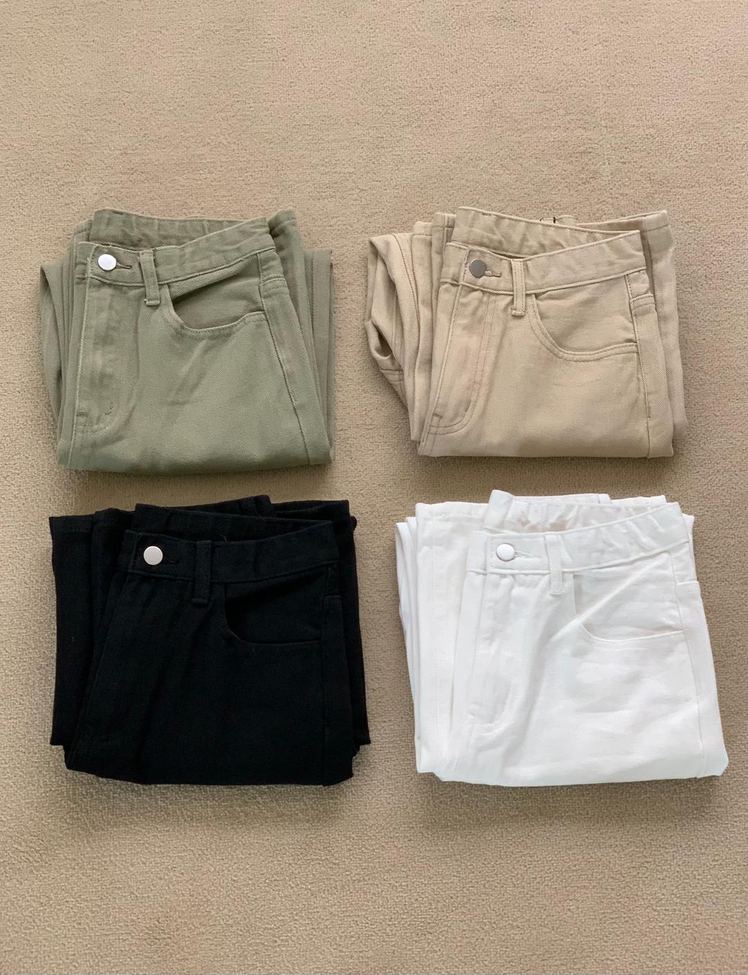 르아느 [2000장돌파✨/키작녀🧚🏻‍♂️] 피에  화이트진 와이드팬츠 하이웨스트 코튼팬츠