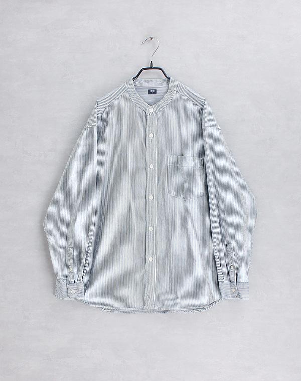 UQ band collar hickory work shirt
