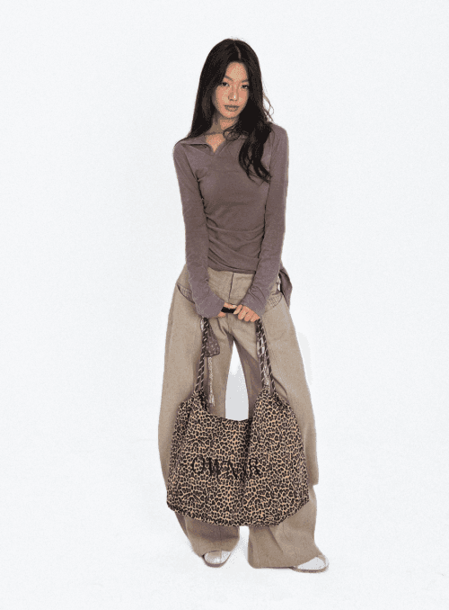 오운 레오파드 데일리 숄더 백