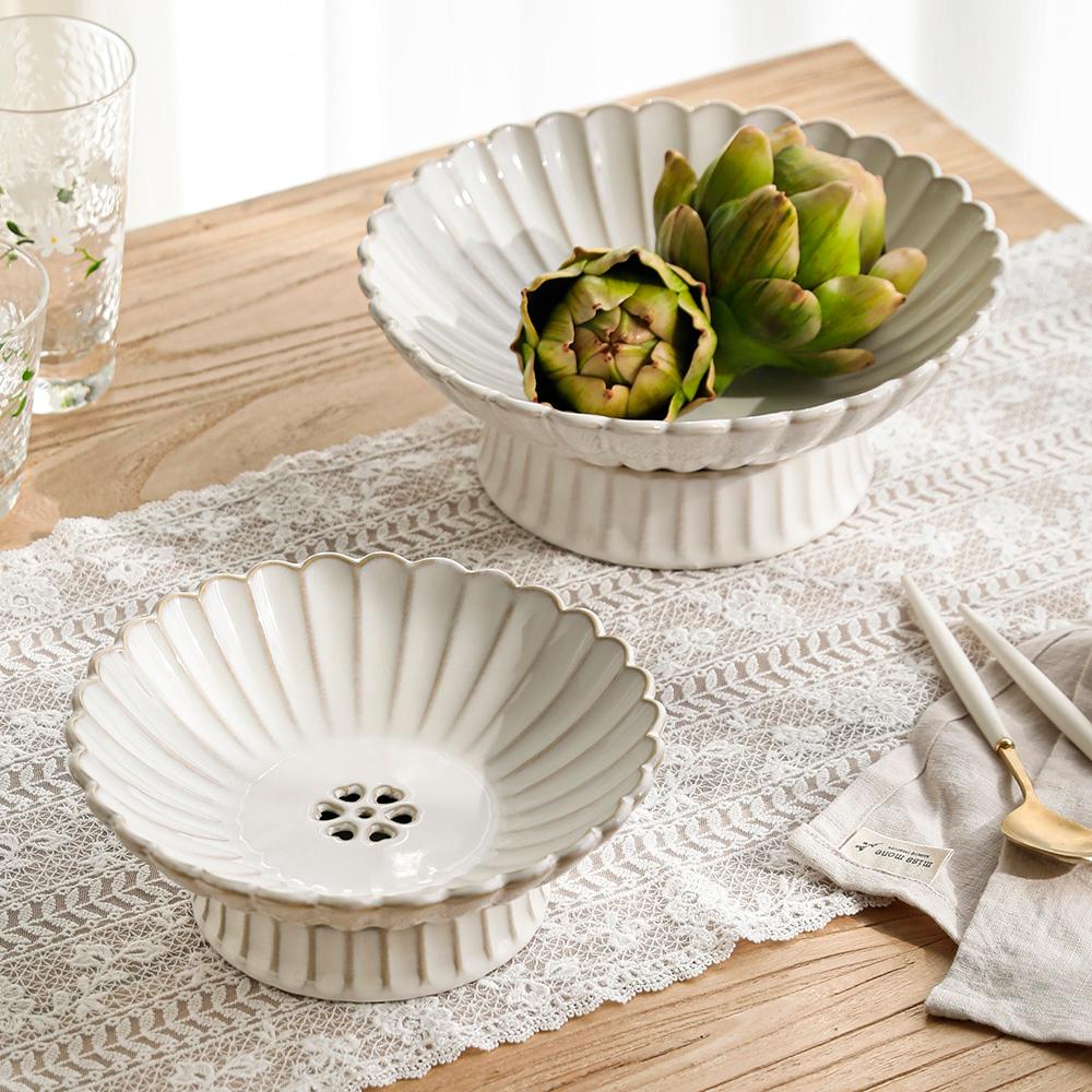 피렌체 빈티지 도자기 수반 물빠짐 채반 보울 그릇 접시 식기