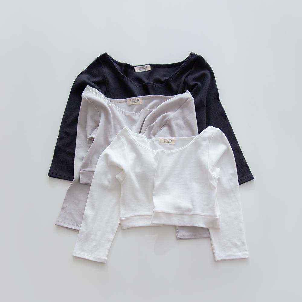 보송보송 Powder 니트 크롭탑 긴팔 발레 티셔츠 워머