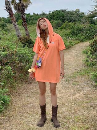 아이 클럽 PK 원피스 살몬