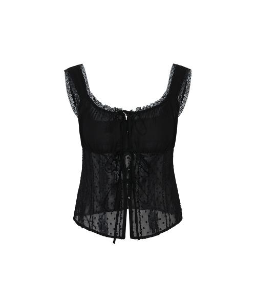 PURITY LACE TOP black