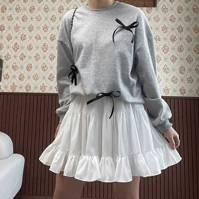 [~88]속바지'◡'프릴 풍성 플레어 치마바지 쉬폰 셔링 캉캉 미디 미니스커트 A라인 밴딩 공주치마(시즈니룩 하이웨스트 다계절)