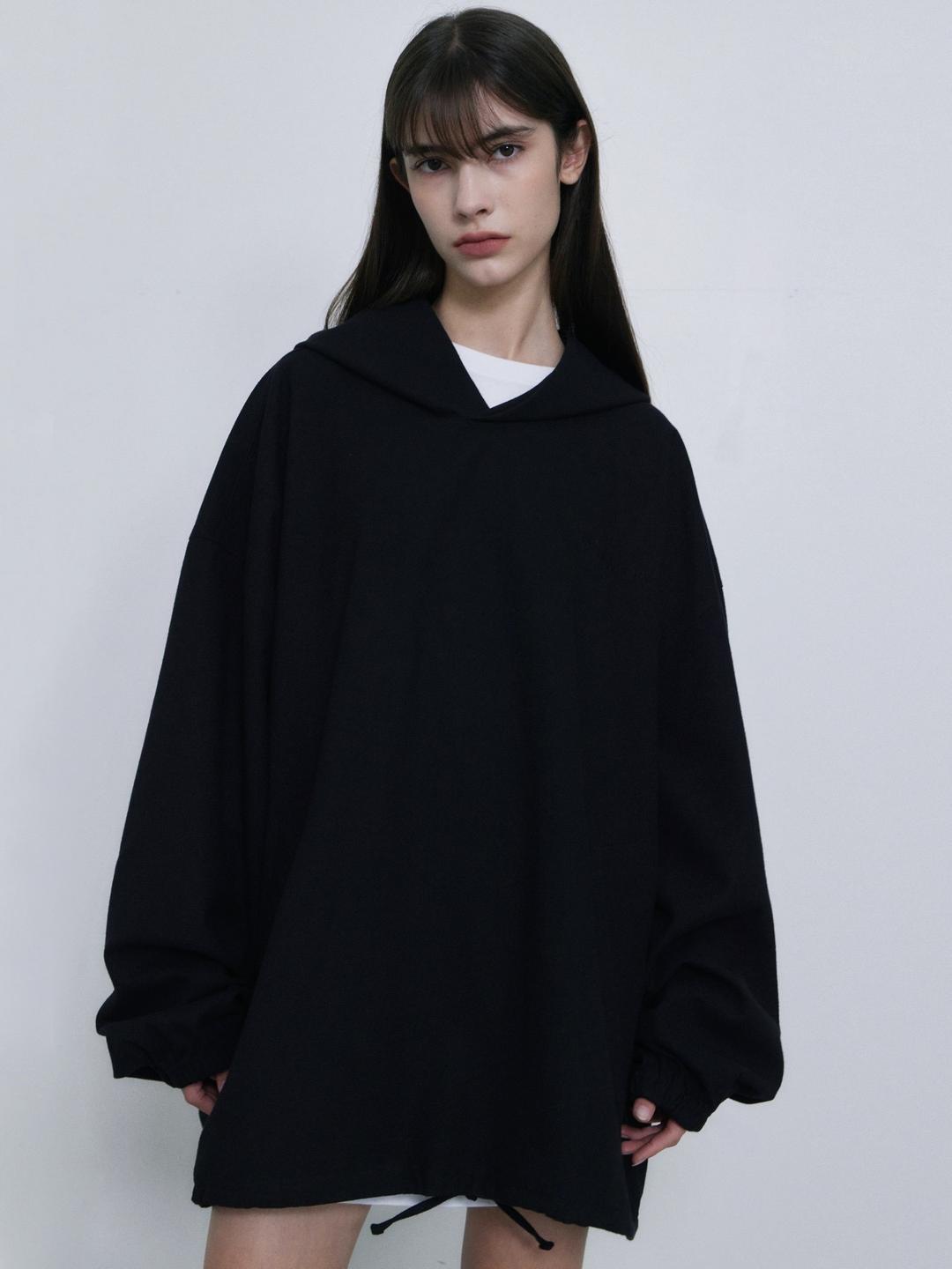 [노머] Woven Hoodie Black