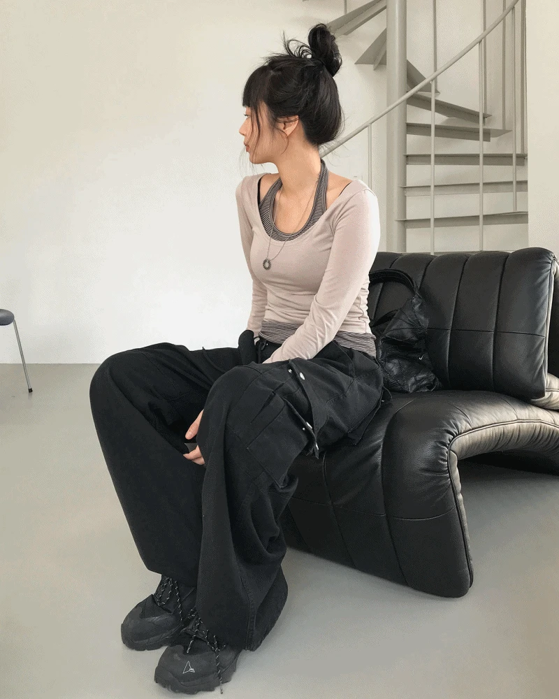 HALTER LAYERED SLEEVE T