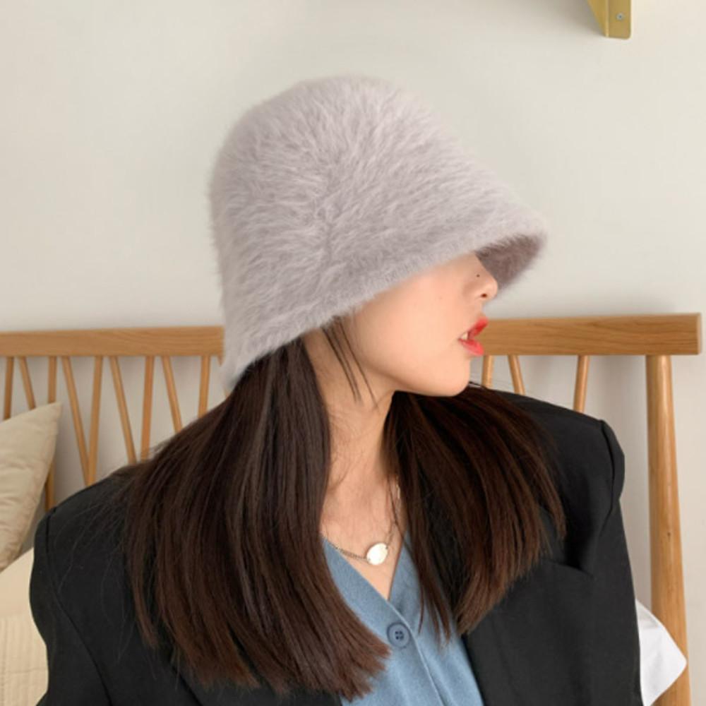 멜로무드 겨울용 앙고라 버킷햇 벙거지 모자