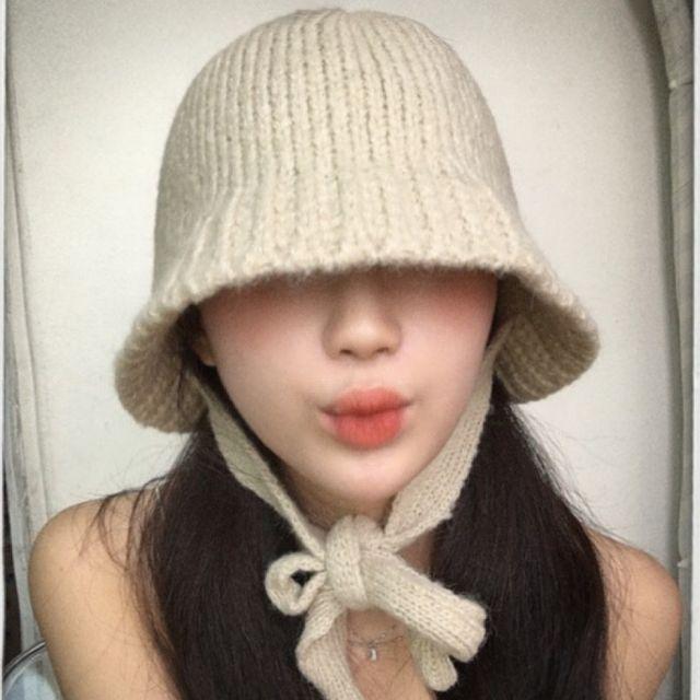 [7컬러/인싸템] 알파카 턱끈 니트 벙거지 골지 노제 비니 방한 울 대두커버 연예인핏 데일리 겨울 후드 워머 신상 사계절 쌍수 버킷햇 귀마개 모자