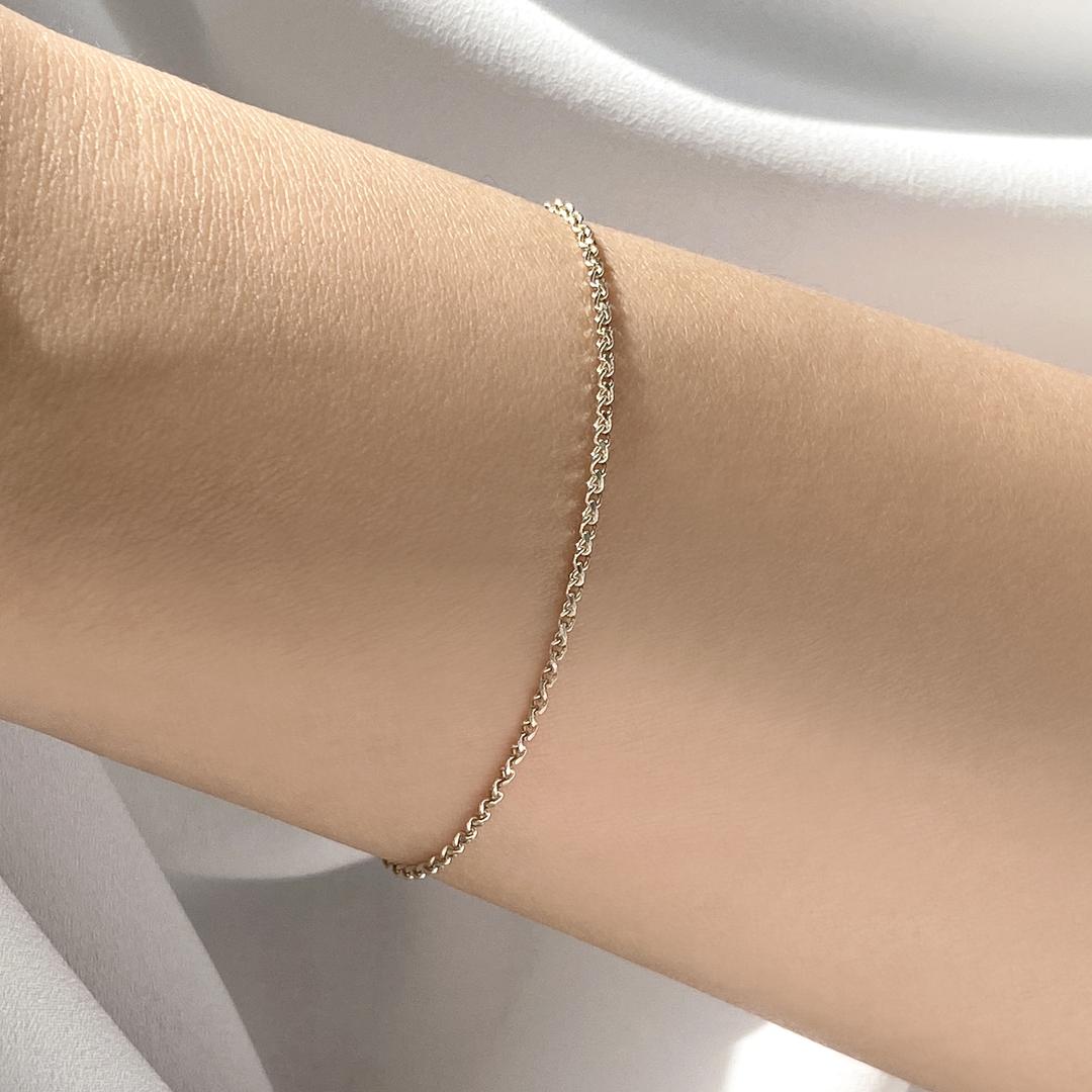 14K 18K 화이트골드팔찌 꼬임팔찌 체인팔찌