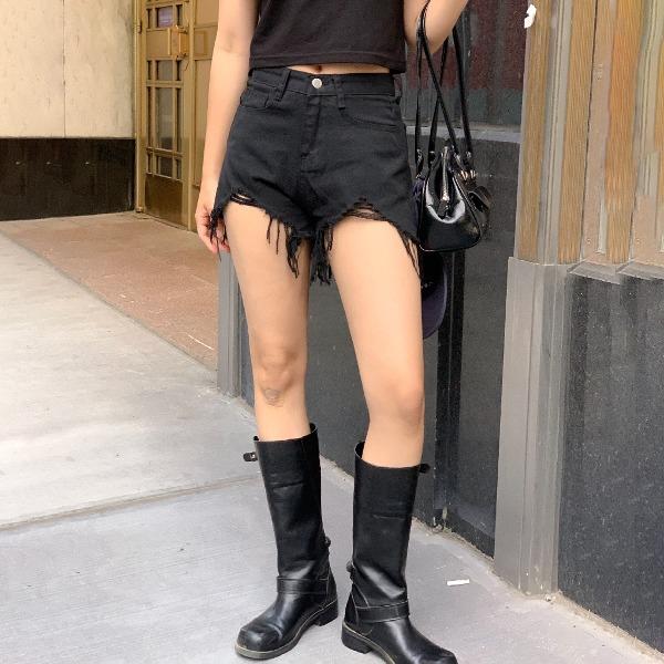 리즈비커밍 [기획가🥚/2XL까지]내추럴 코튼 헤짐 반바지PT(2colors)