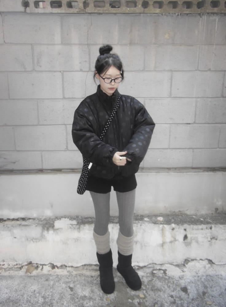 (당일출고) 6oz + 퍼안감 ⋆˙⟡ balaclava dot padded jumper