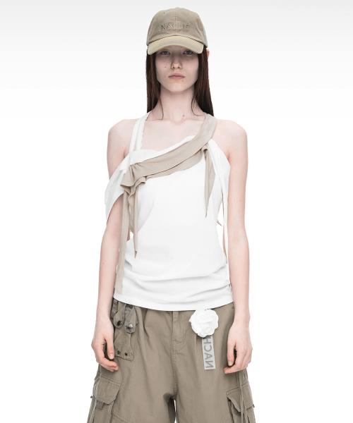 RAWCUT HALTER SLEEVELESS IVORY