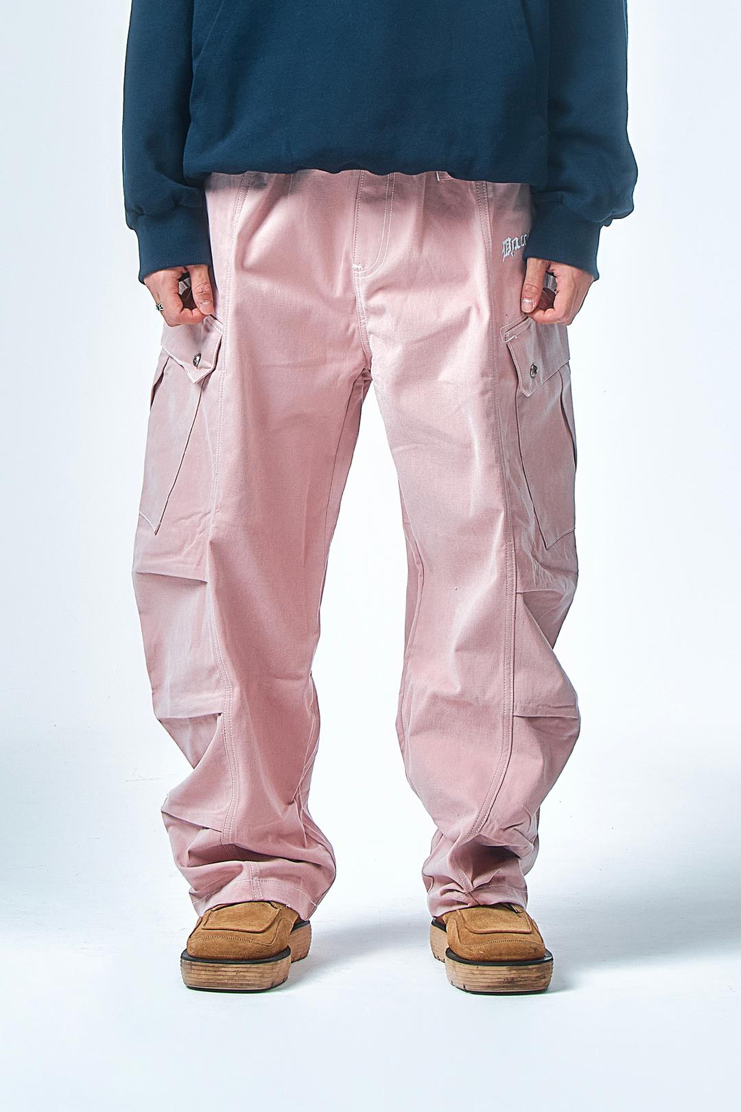 Cotton Cargo Pants Pink