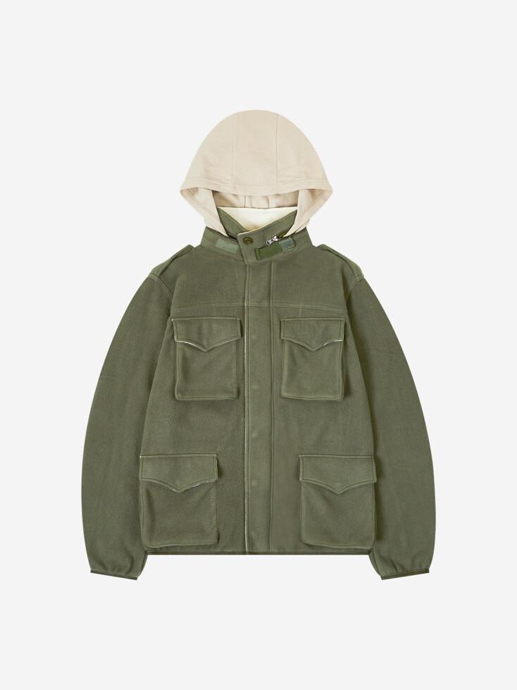 FLEECE MILLITARY HOODIE JACKET