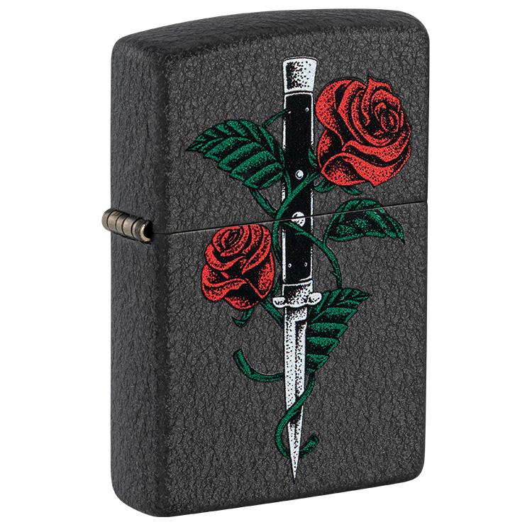 [사은품 3종]★각인 ZIPPO 49778 Rose Dagger Tattoo Design