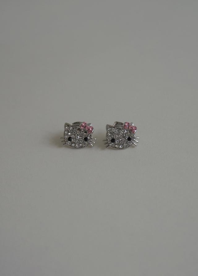 [E529]cubic kitty earring/포인트 귀걸이 시선