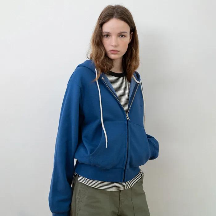 Milo cotton zip-up hoodie_blue