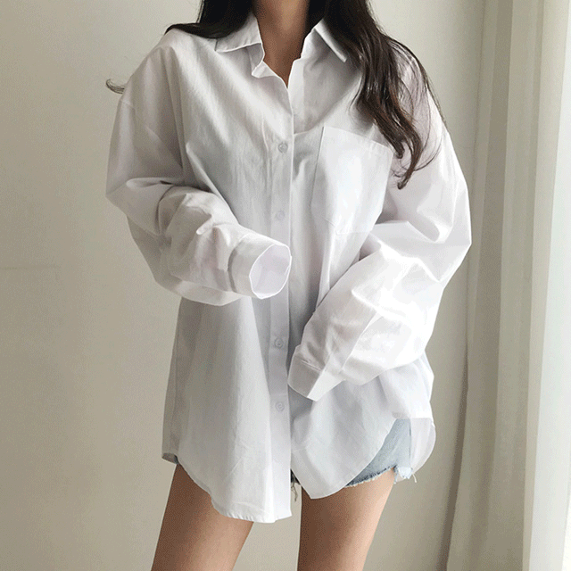 [44-100] 사계절 입는 남친셔츠 느낌 아방 오버핏 셔츠