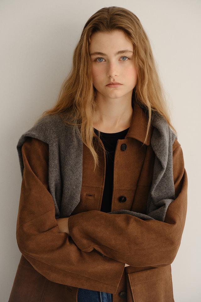 [3차 리오더] suede single half jacket (vintage brown)