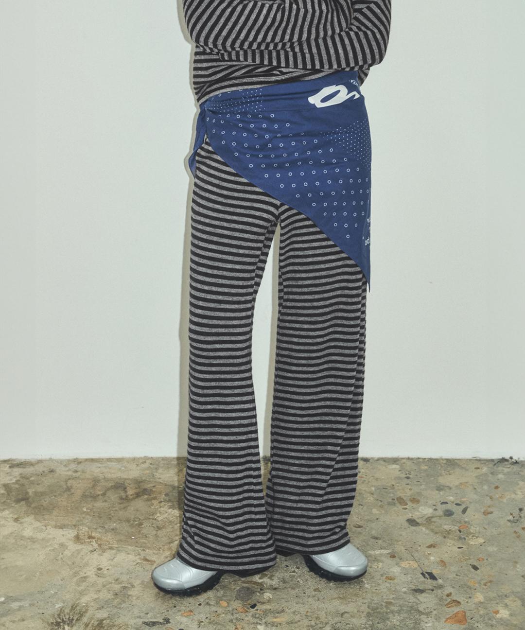 씨타 Every Day Soft Stripe Wide Banding Pants_CTB545(Black)