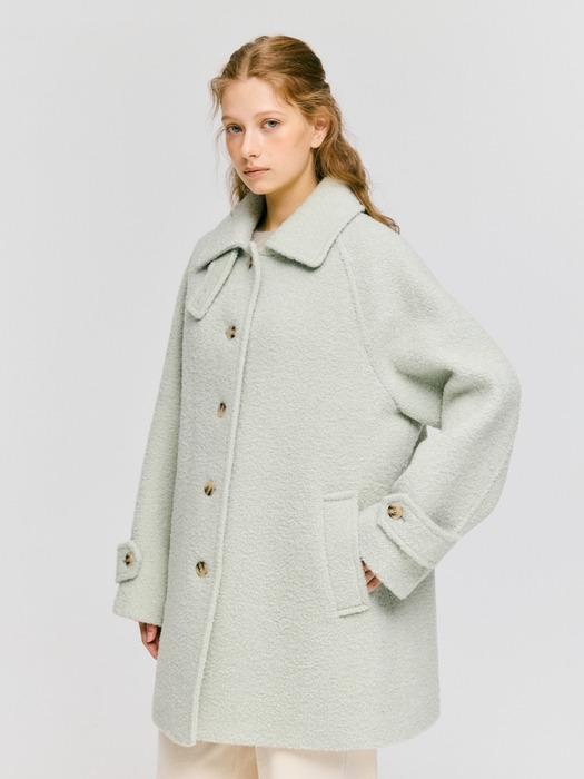 boucle balmacaan half coat - mint