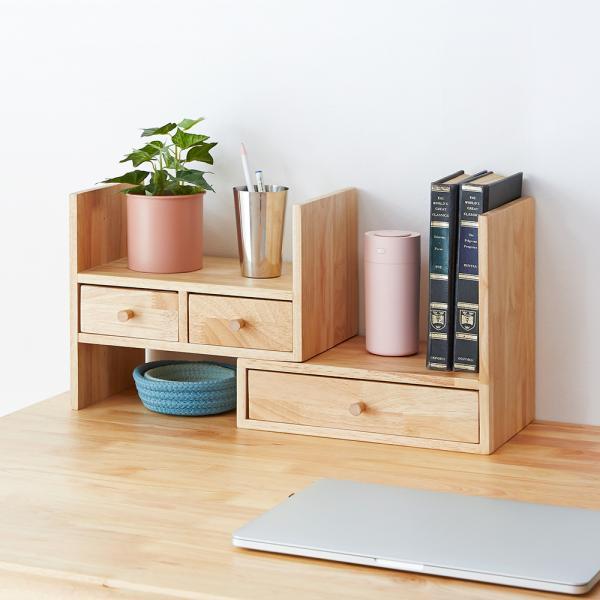 고무나무 원목 데스크 다용도 화장대 수납함