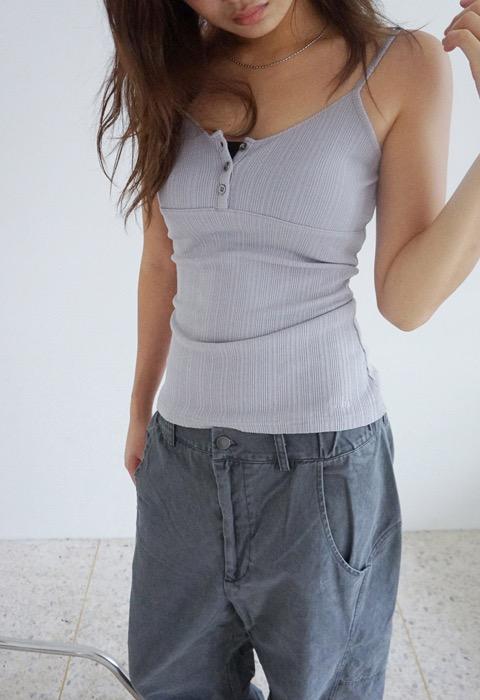 이즈이즈 [nnn]  cora button sleeveless _ gray