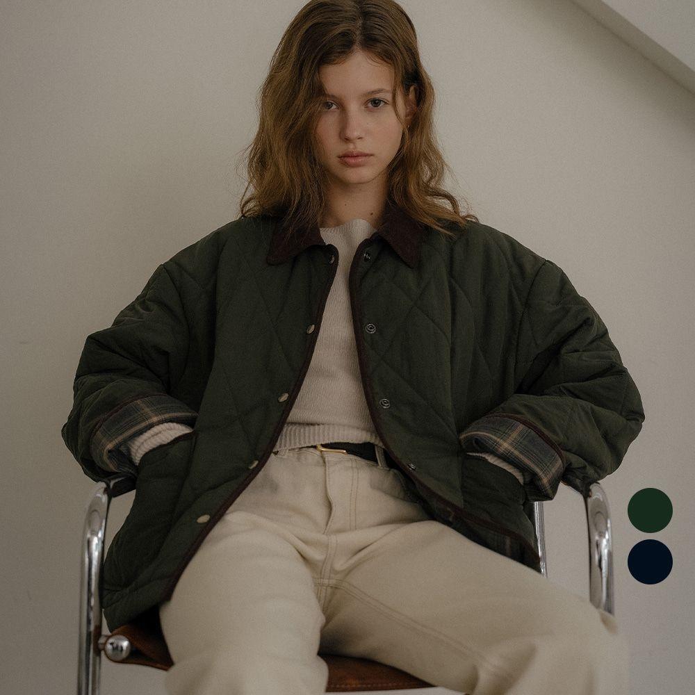 Classic collar point quilting jumper [TIWT02JP02]_2color