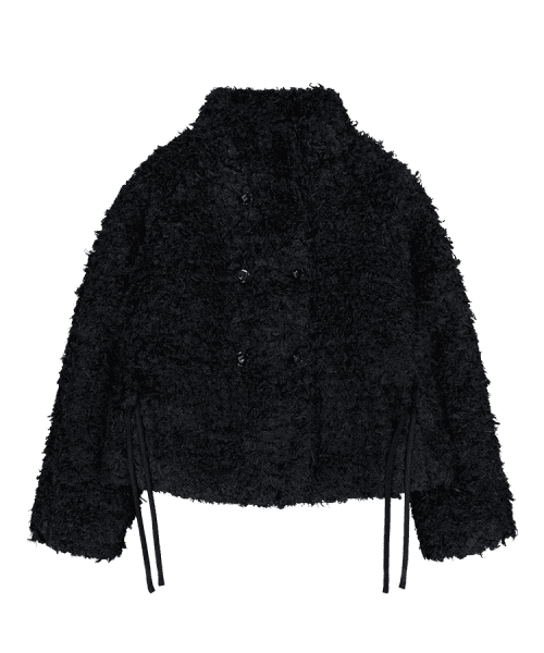 HAIRY FUR JACKET BLACK