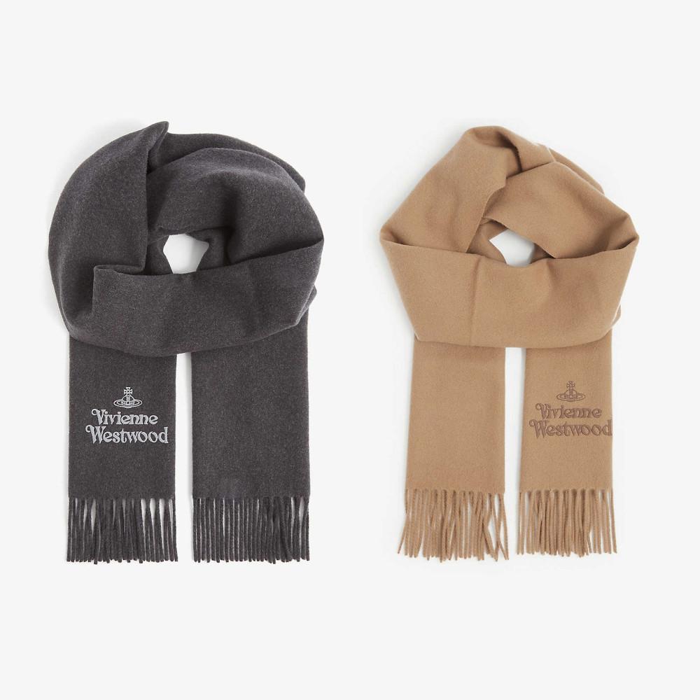 비비안 웨스트우드 머플러 22FW 울 로고 자수