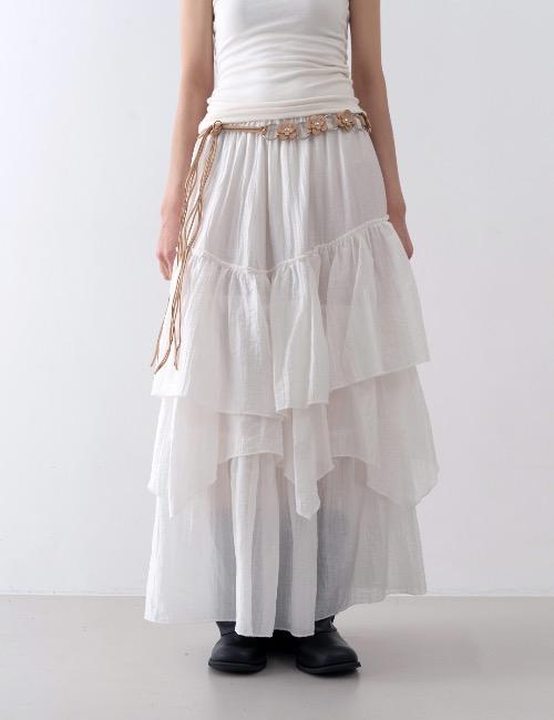 tencel frill flare skirt