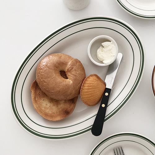 [TUXTON] 턱스톤 그린베이 오발 플레이트 (4size)