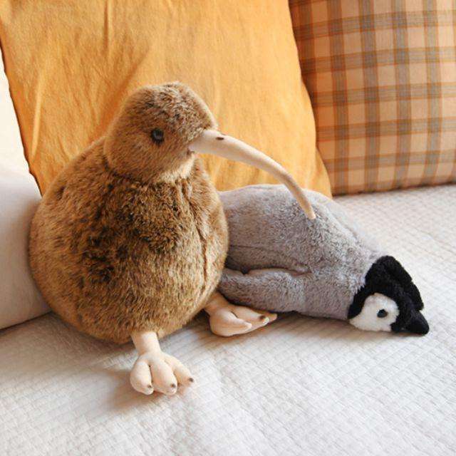 하찮은 펭귄 키위새 인형 2종 [28cm 귀여운 동물 새 애착 안고자는 중형 털 봉제인형 선물]