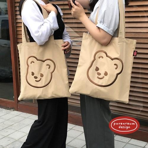 큐피드곰 자수 에코백(베이지/인디핑크/브라운)