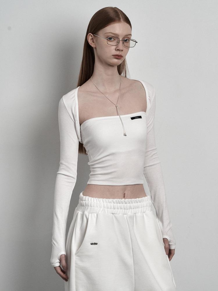 므넴 [mnem] pure bolero cardigan (white)