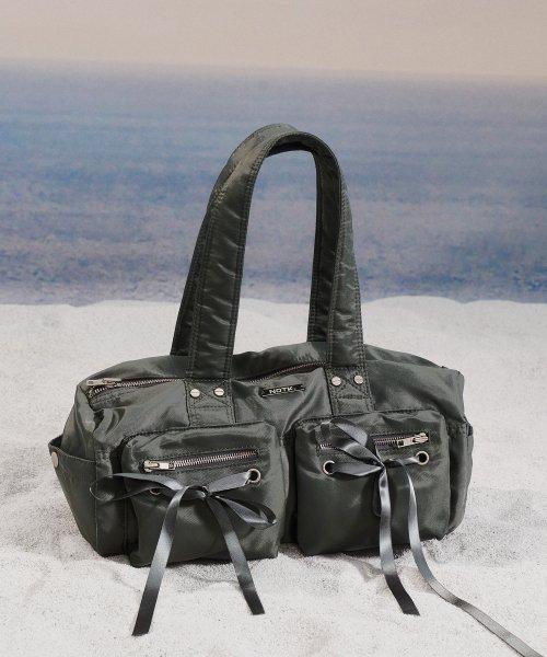 Double Ribbon Cargo Duffle Bag (KHAKI)