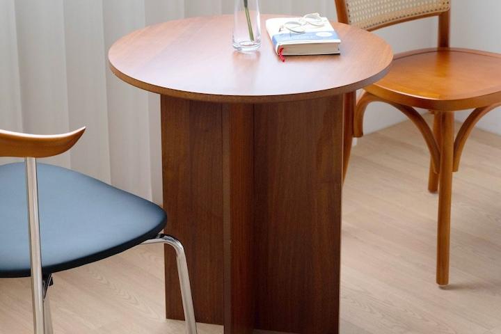 히피 목재 원형테이블 사이드테이블 거실 식탁 카페