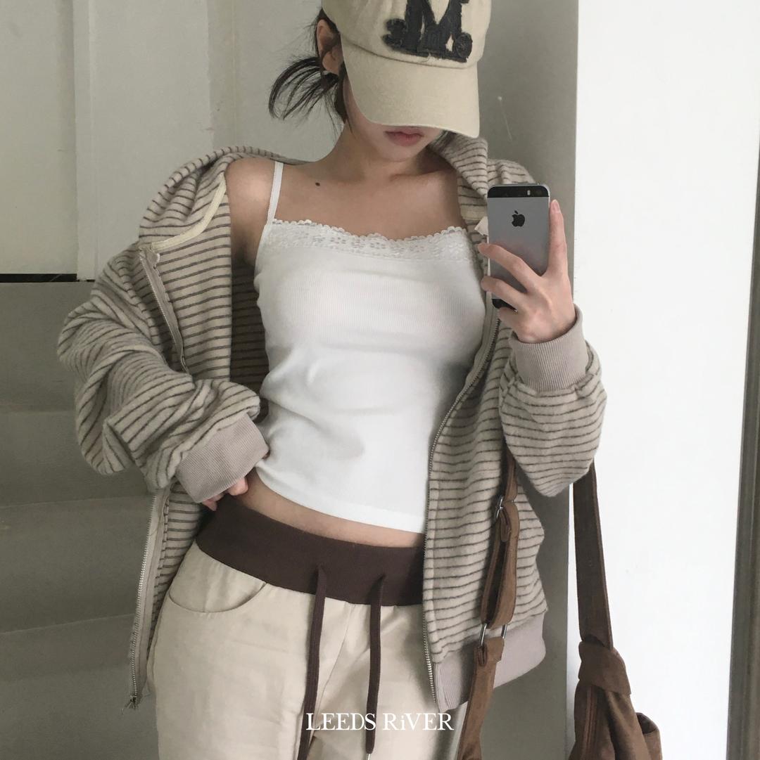 밀키 모헤어 단가라 니트 후드집업 (2color)