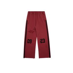 THRASHED EMBROIDERED SWEATPANTS RED — ESOTERIC THING